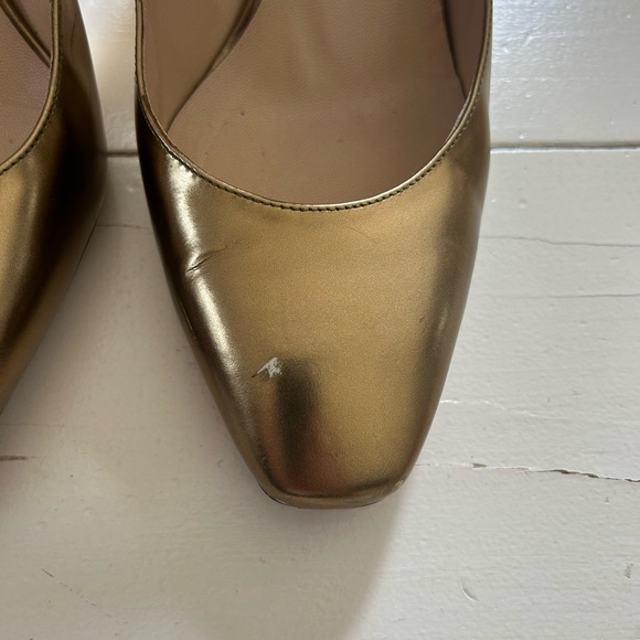 Jimmy Choo chunky heel double strap heels, dark gold, size 41 - Picture 6 of 12